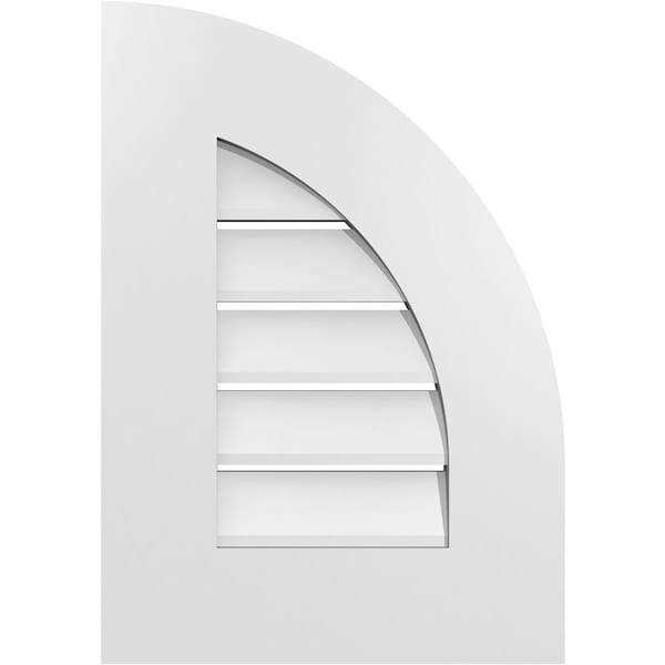 Ekena Millwork Quarter Round Top Right Surface Mount PVC Gable Vent w/ 3-1/2"W x 1"P Standard Frame, 14"W x 20"H GVPQR14X2001SF - main